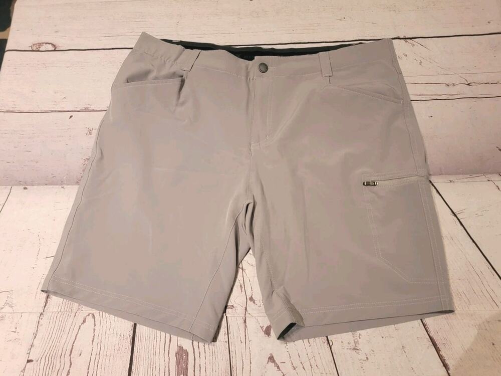 ZeroXposur Travel Series Shorts Men 38 Gray Cargo Pockets Hiking Utility Stretch